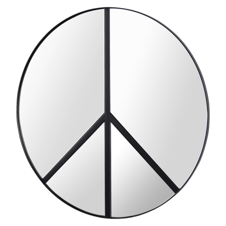 Varaluz Paz 30-In Round Peace Sign Accent Mirror In Black 4DMI0117